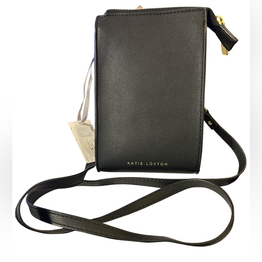 Zana Slim Black Leather Crossbody bag By Katie Loxton London NWT